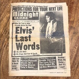Midnight Globe Sept 6, 1977 Elvis